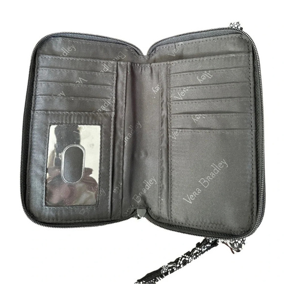 Vera Bradley wristlet wallet. Black and white. 2 zippers and pocket. - Picture 3 of 7